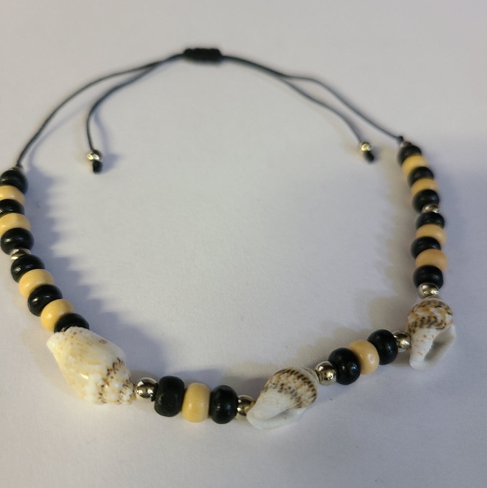 Seashell Beaded Bracelet Adjustable Nylon Strap